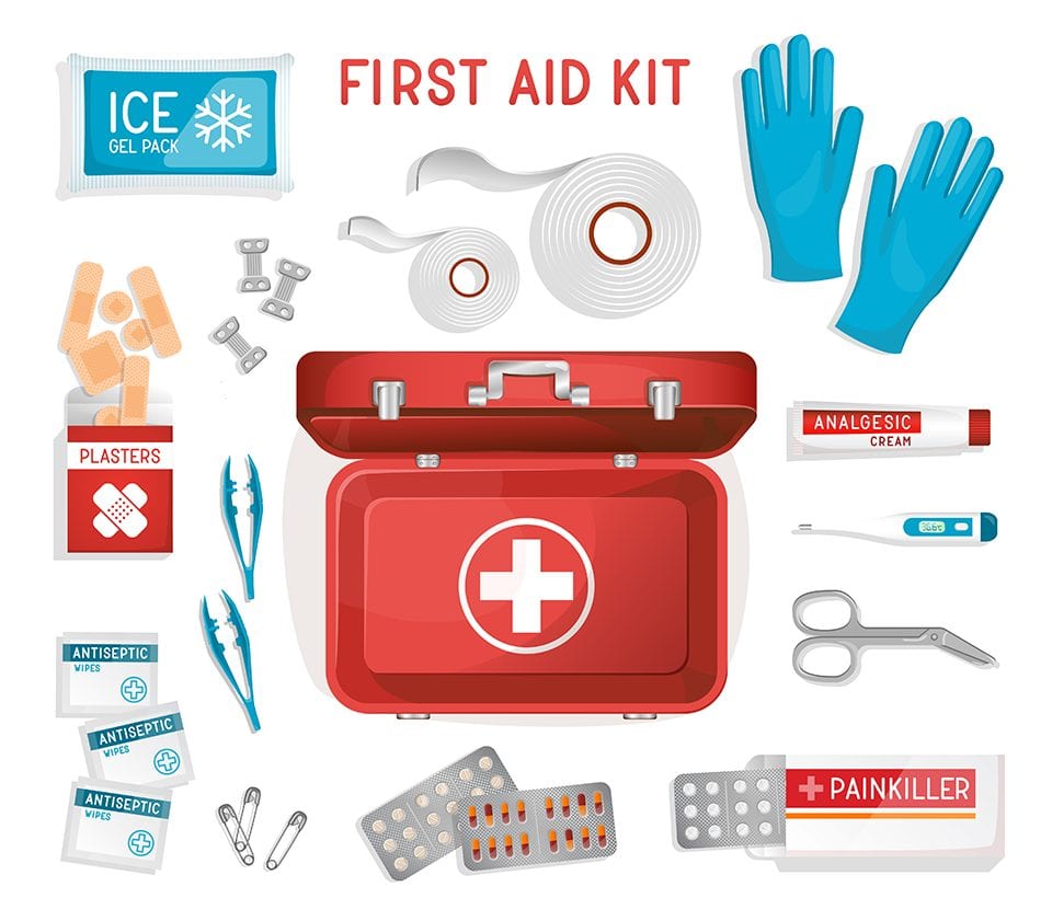 first aid kit includes